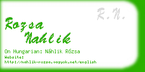 rozsa nahlik business card